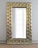 Зеркало в кожаной раме "Катания" (gold)